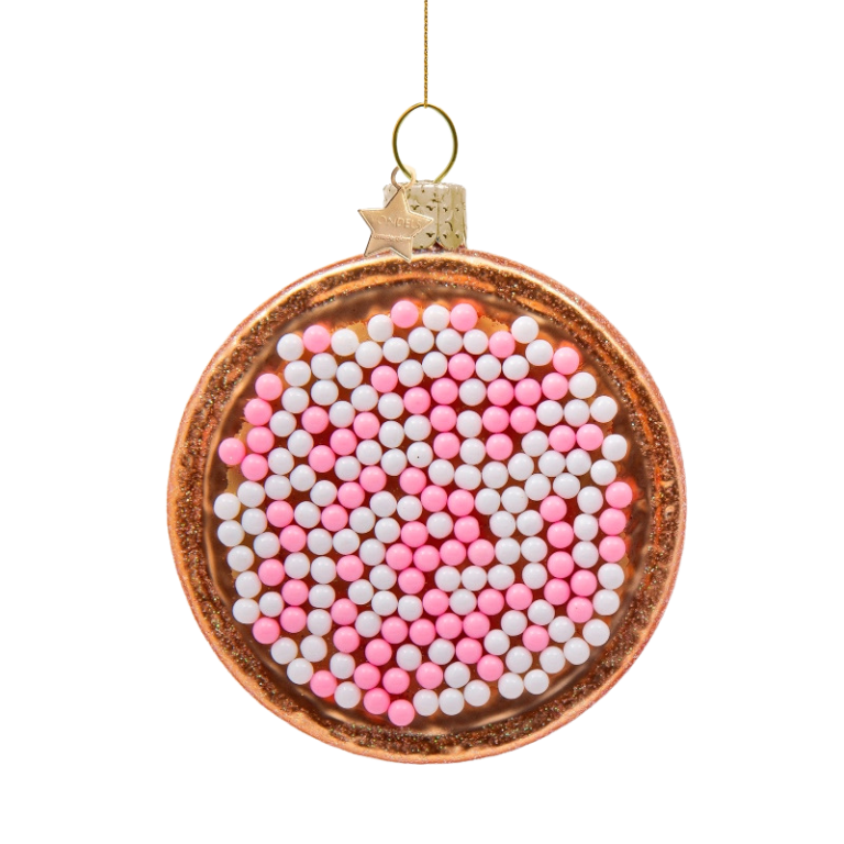 Vondels Kerstbal Beschuit met Muisjes Roze - klein paleis