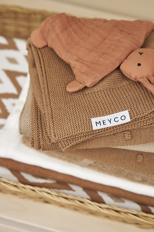 Meyco Wiegdeken Mini knots | Toffee - klein paleis