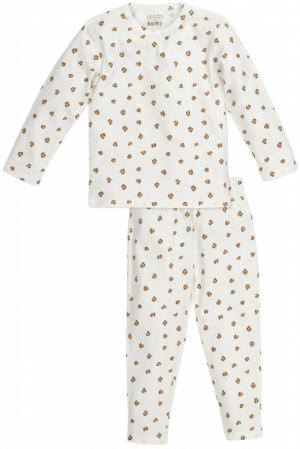 Meyco Mini Panter Pyjama | Off-white - klein paleis